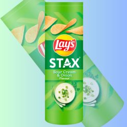   Lays Stax Sour Creme & Onion -  Hagymás - Tejfölös ízű Burgonya Chips - 170g